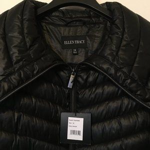 NWT ELLEN TRACY Plus Black Long Puffer Coat Sz 1X